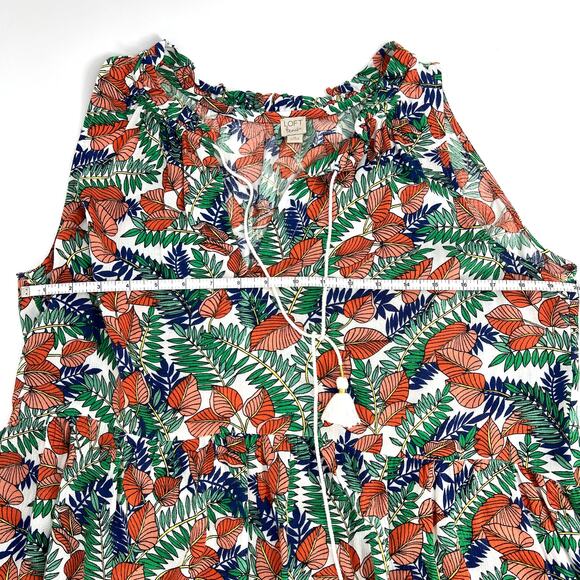 LOFT Beach Short Floral Dress Swim Lightweight Coverup Rayon Size M - Picture 3 of 7